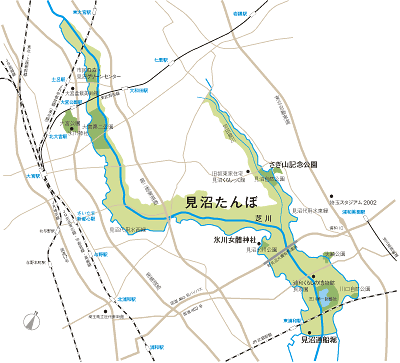 見沼たんぼ周辺の地図